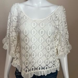 Mcguinn white embroidered shirt size large